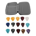 thumbnail image 2 of Guitar Pick Bag Set, Large Space Waterproof Guitar Pick Holder Case EVA And Cloth  For Storage Black, 2 of 8