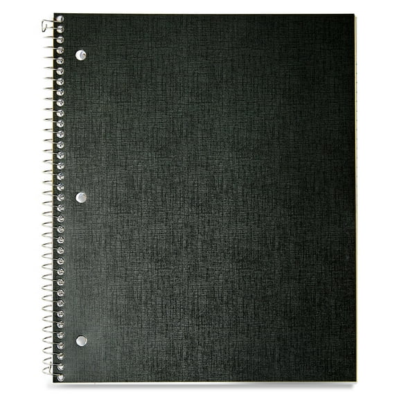 Pen+Gear College Ruled 1-Subject Poly Notebook, Black, 9" x 11", 100 Sheets