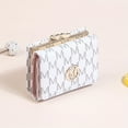 thumbnail image 6 of Elegant Women's Mini Trifold Wallet with Stylish Letter Print, Snap Closure, and Multiple Card Slots - Available in Pink, White, Black, Dark Brown, Small Wallet, 6 of 9