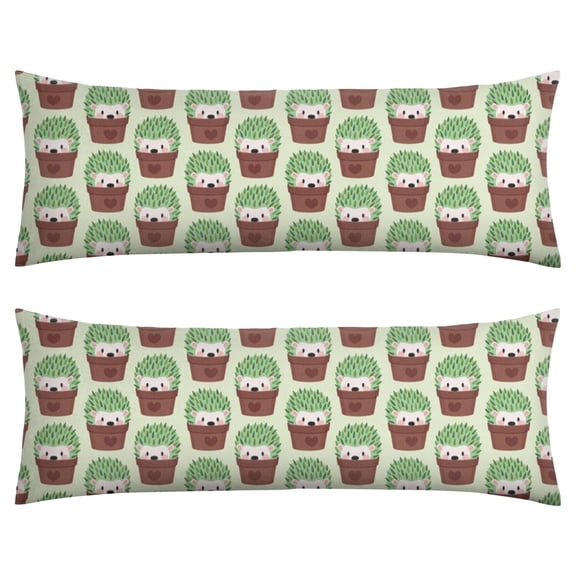 Cute Hedgehog Cartoon Print Full Body Pillow Case 20x54 - Cozy Skin-Friendly Cover for Adults & Maternity Use