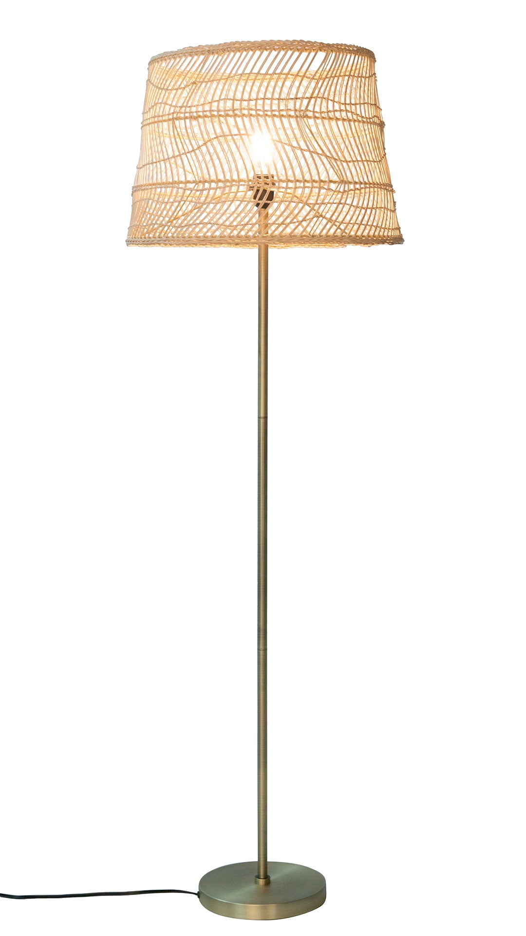 Rattan Boho With LED Bulb, Farmhouse Rustic Floor Lamp, Standing Lamp For Living Room, Bedroom