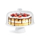 thumbnail image 1 of Soporte de porcelana para tartas de 12 pulgadas, soporte redondo para postres, soporte para cupcakes para fiestas de cumpleaños, bodas, baby shower y otros eventos, color blanco (con tapa), 1 of 6