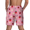 thumbnail image 3 of Kdxio Strawberry And Ladybugs Print Men'S Swim Trunks With Compression Liner 7 Inch Inseam Quick Dry Swim Shorts, 3 of 7