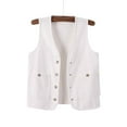 thumbnail image 2 of Waistcoat for Women Y2K Jeans Jacket Elegant Jacket Loose Sleeveless Tops Casual Button Down Denim Vest Country Trendy V Neck White XXXXXL, 2 of 4
