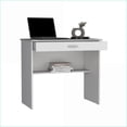 thumbnail image 2 of Writing Desk, Compact Workstation with Drawer & Lower Shelf | White | Engineered Wood, 2 of 7