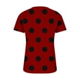 thumbnail image 5 of QATAINLAV Womens Summer Shirts 2025 Fashion Polka Dot Print Tees Shirt Oversized Loose Fit Short Sleeve Henley Shirts Casual Vacation Beach Tops Red L Sales of The Week, 5 of 6