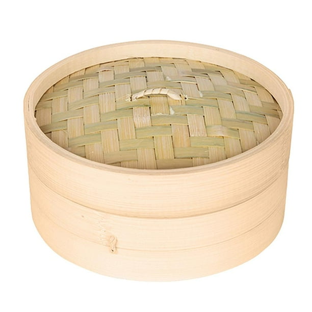 Natural Bamboo Steamer Basket Sum Bamboo Steamers, Great for Asian