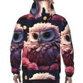 thumbnail image 7 of Sikiie Cute Flower Owl Men's Hoodie, Essentials Hoodie, Sweatshirt, Pullover Hooded Sweatshirt for Men-XX-Large, 7 of 7