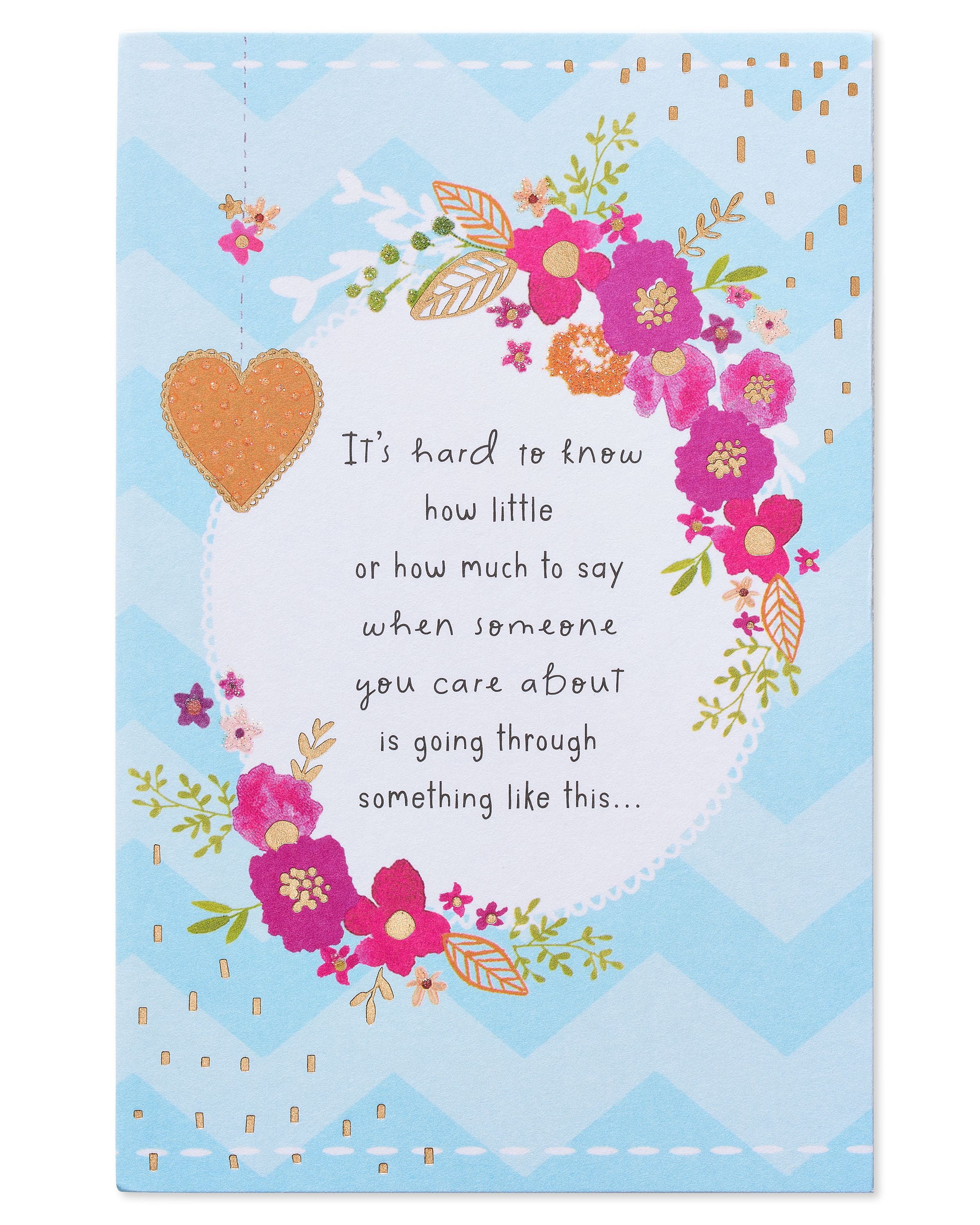 American Greetings Chevron Floral Thinking of You Card with Glitter ...