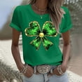 thumbnail image 2 of FRSASU T-Shirt de la Saint-Patrick pour Femmes, Imprimé Amusant, Grande Taille, Manches Courtes, Col Rond, Tendance, Vert, P(S), 2 of 5