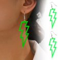 thumbnail image 3 of NEON Flash Earrings Funky Kitsch 80s90s Punk Rock Bolt Retro Cel❀ L3Q7, 3 of 8