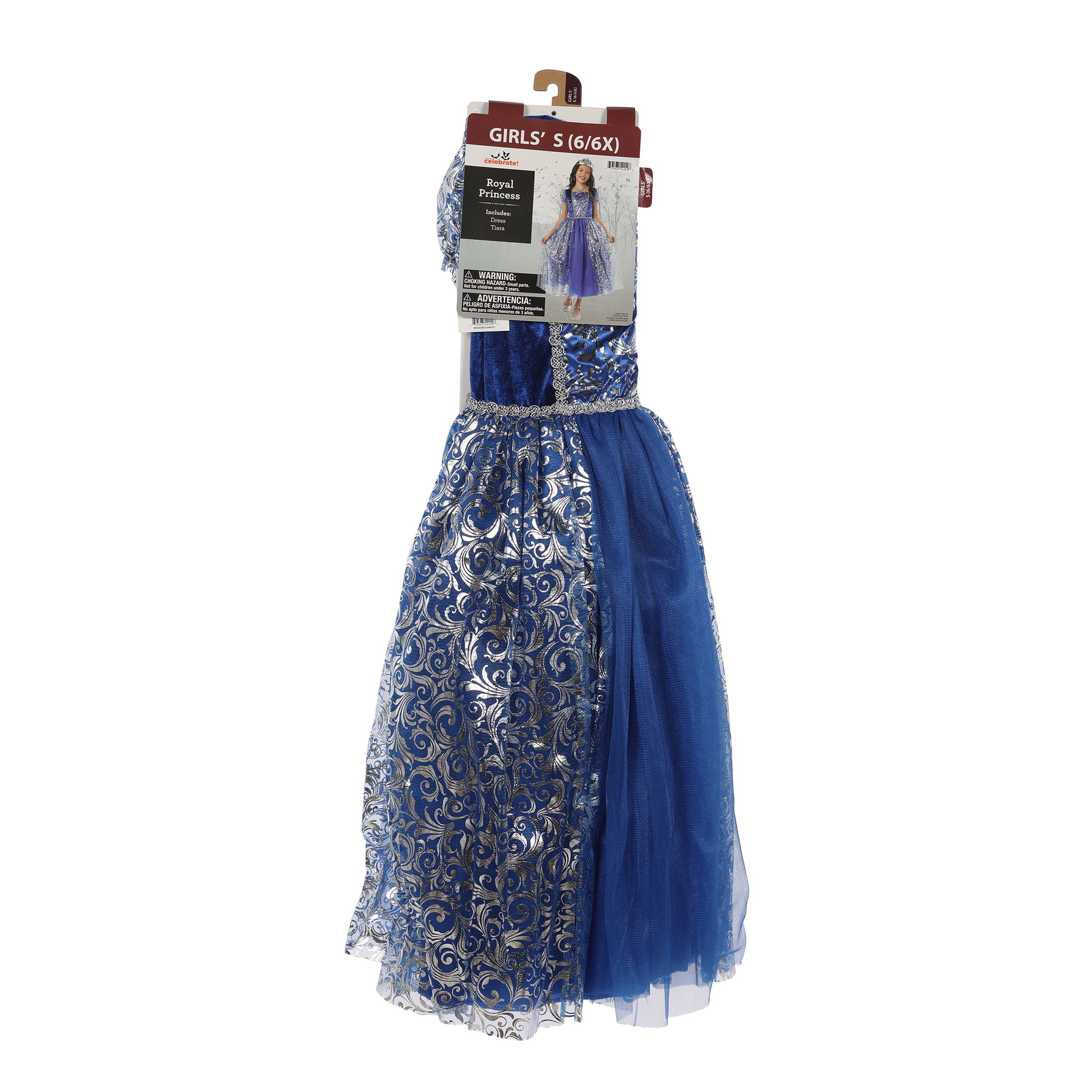 Royal Princess Dress, Halloween Costume for Children, Girls' Size S (6/6x), by Way to Celebrate