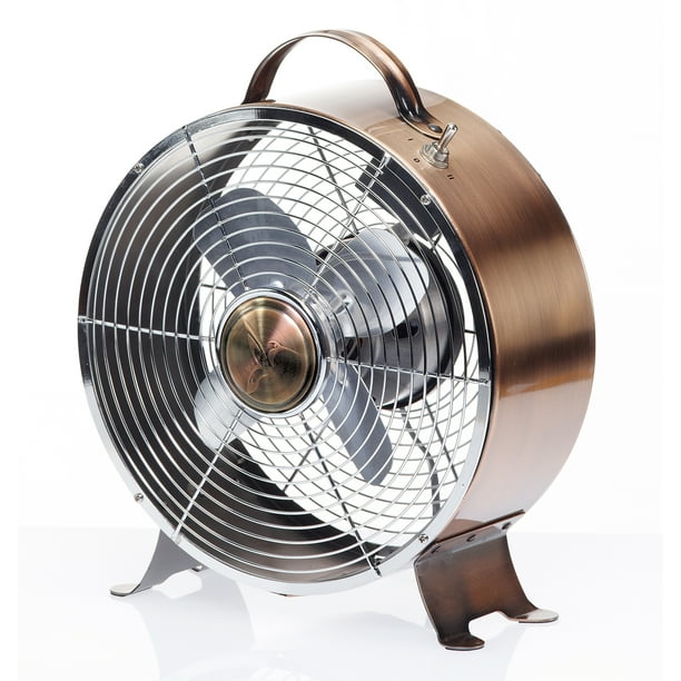 DecoBREEZE Retro Table Fan Air Circulator Fan, Brushed Copper Walmart