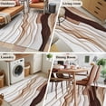 thumbnail image 5 of 3'x5' Area Rugs, Brown Beige Ombre Indoor Outdoor Area Rug for Living Room Bedroom, Modern Moire Abstract Washable Bathroom Rugs Kitchen Floor Carpet Mats Home Decor Aesthetic, 5 of 8