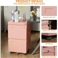 thumbnail image 4 of 2 Drawers Metal File Cabinet with Lock, Under Desk Mobile Filing Storage Cabinet with Business Card Slot for Letter/Legal/F4/A4 Size Folders,Required Assembly,14.57"W x 17.36"D x 25.79"H,Pink, 4 of 14
