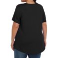 thumbnail image 5 of TKLPEHG Plus Size Tops for Women Solid Color Crew Neck Ruched Tunic Shirts Fashion Short Sleeve T Shirts Casual Comfy Blouses (Black,L), 5 of 8