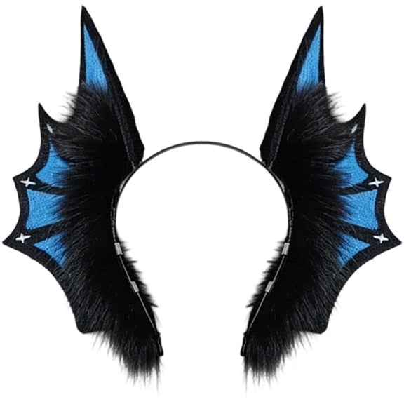 Hsqqdc Resin Blue Sea Siren Headband with Fish Ears and Fin Detail, 1 Piece