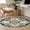 DarkSlateGray, variant on Round Area Rug 4 Ft, Teal Green Boho Floral Washable Non-Slip Circle Carpet for Living Room/Bedroom, Southwestern Ethnic Flowers Retro Low-Profile Crawling Mats Collection Rugs for Indoor