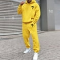 thumbnail image 2 of ibiyuan Mens Track Suit Jacket Matching Outfits Casual Long Sleeve Hoodie and Sweatpants Set Jogging Athletic Suits Tracksuits Sportwear Set,Yellow, 2 of 6
