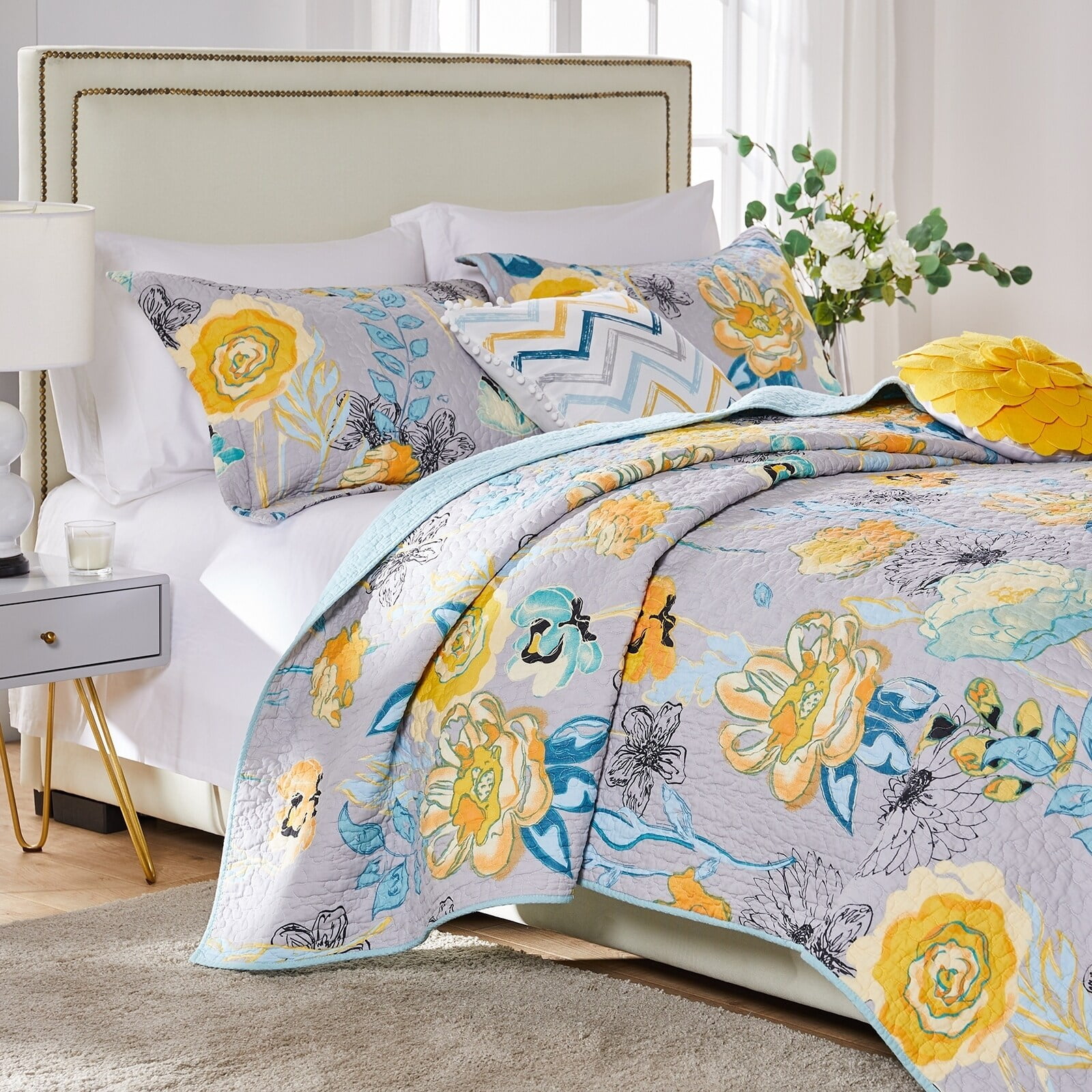 Greenland Home Fashions Greenland Home Watercolor Dream Oversized 3piece Cotton Quilt Set
