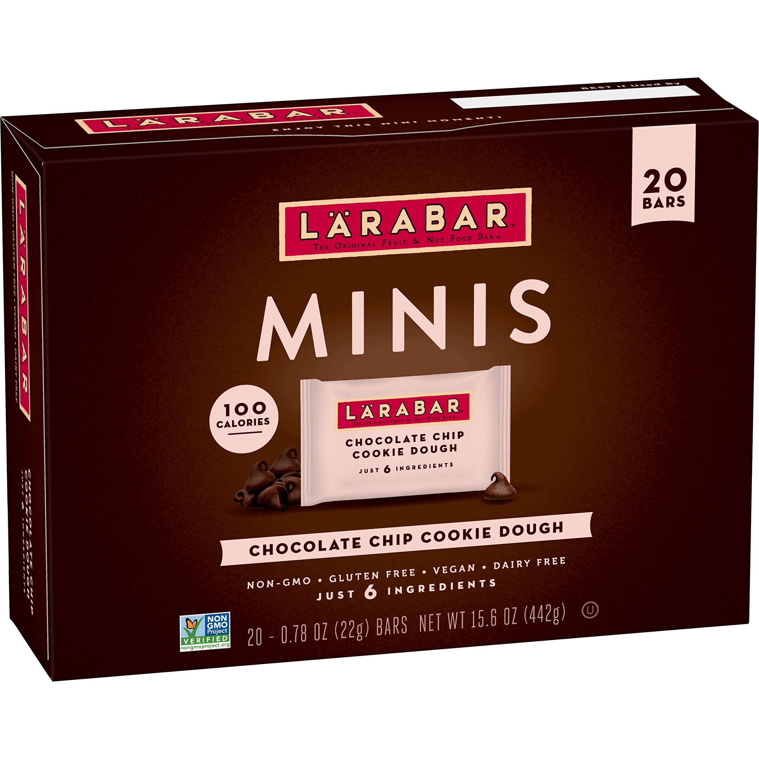 Larabar Chocolate Chip Cookie Dough Mini Bars, Gluten Free Vegan Bar