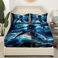 thumbnail image 3 of Erosebridal 3D Dolphin Twin Sheet Sets, Coastal Ocean Bedding Twin Size, Lighthouse Decor 3-Piece, 3 of 7