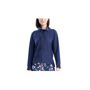 MSRP $78 Josie Natori Solstice Mock-Neck Top Navy Size Small