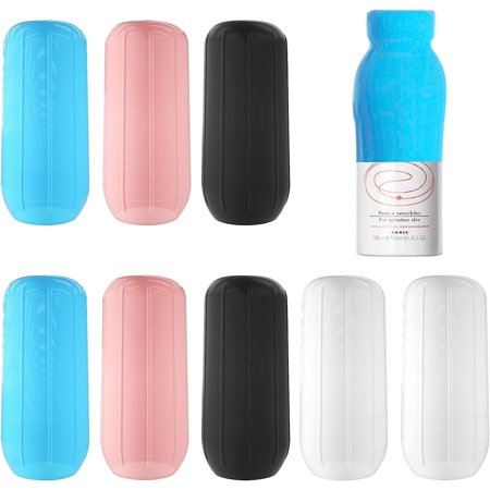 8Pcs Elastic Sleeves Toiletry covers for Leak Proofing, Silicone Locks Proof Travel Toiletries shampoo Bottles Container in Luggage, Reusable Travel gadgets Accessories for women necessities,Colorful