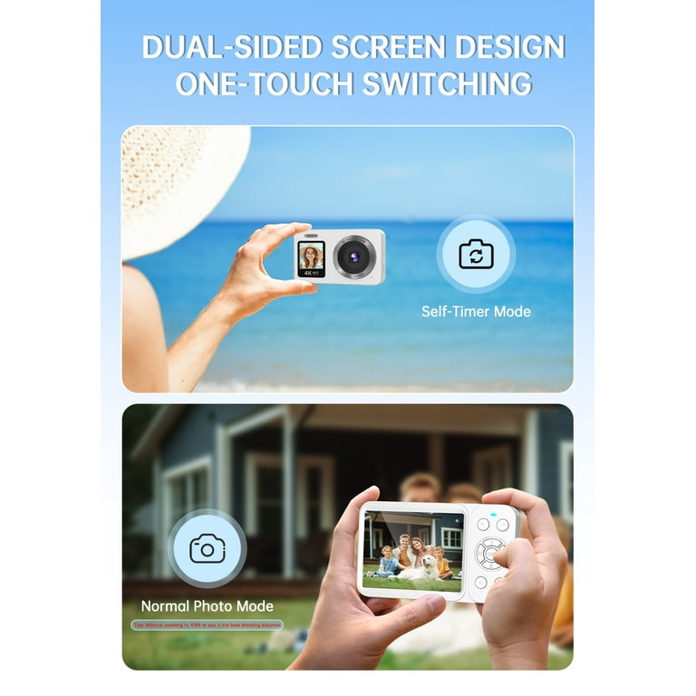 4K Digital Camera 64MP,Froura Dual-Screen Vlogging Camera