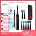 thumbnail image 2 of Seago Sonic cepillo de dientes eléctrico SG-507 para adultos cepillo con temporizador 5 modos Micro USB recargable cepillo de dientes conjunto de cabezales de repuesto Tan Jianjun unisex, 2 of 2