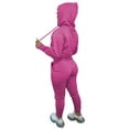 thumbnail image 4 of Capreze Jogging Sweatsuits For Womens Fleece Sherpa Lined Two Piece Casual Lounge Set Long Sleeve Tracksuits With Pockets Rose Red 2XL, 4 of 4