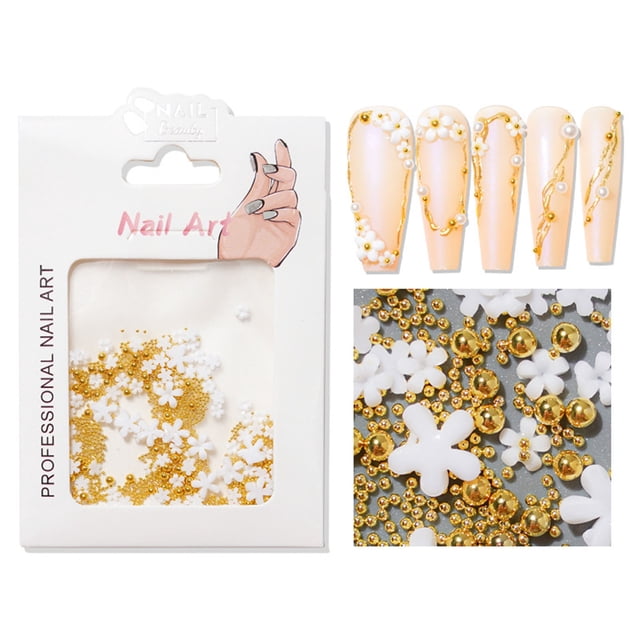 Nail Art Shell Flower Mixed Five Petal Flower Bola de acero Rhinestone DIY Jewelry Wmkox8yii hjk1074