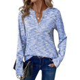 thumbnail image 1 of Top Dokotoo 2025 Plus de punto gofrado con cuello en V y manga larga para mujer, 1 of 4
