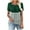 Green#, variant on Fmbrln Womens Summer Short Sleeve T-Shirts Fashion V Neck Stripe Print Tops Casual Loose Long Hem False Two Piece Tees