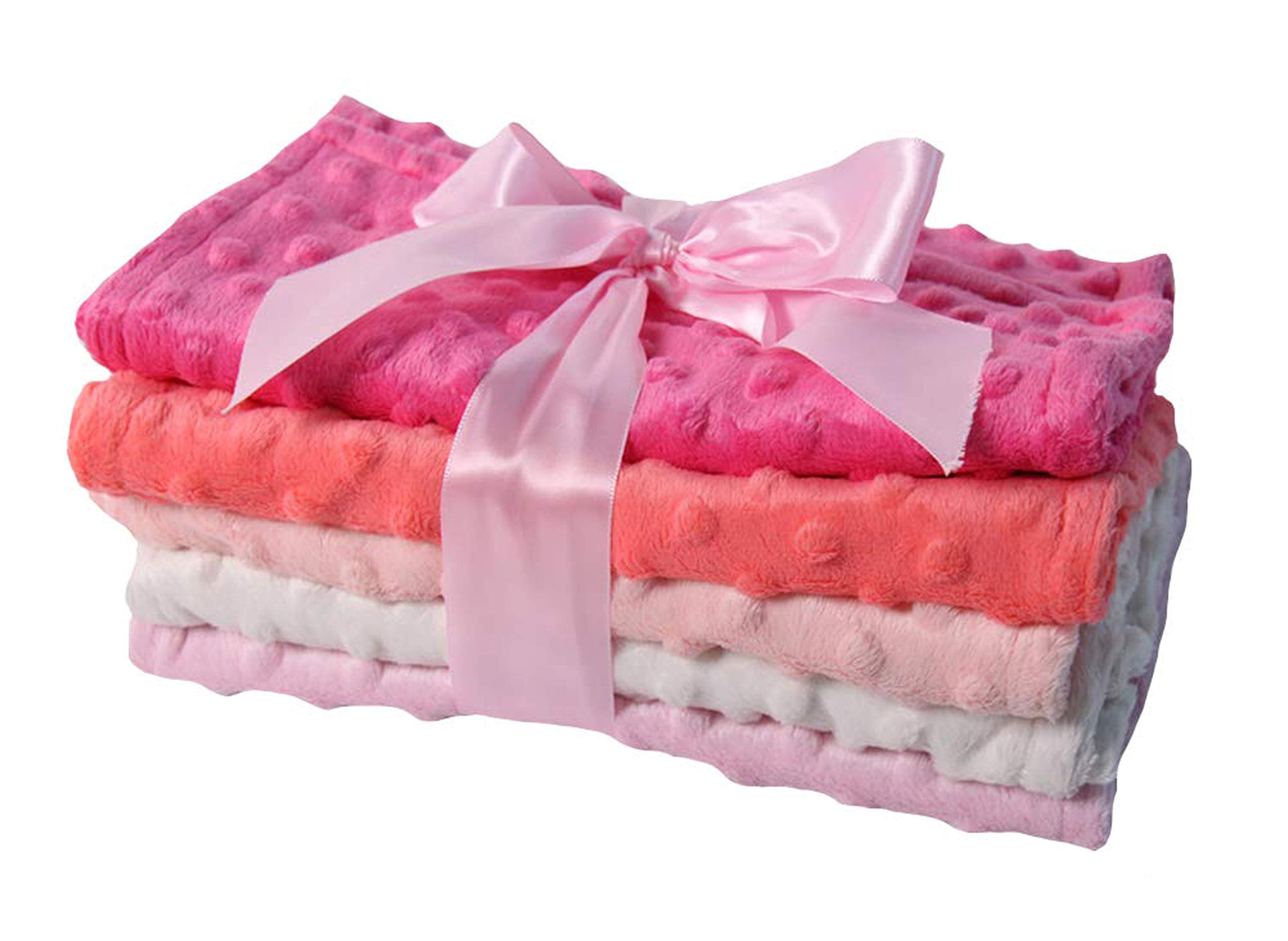 Baby Girls 5 Pack Minky Dot Burp Cloths - Shades Pink
