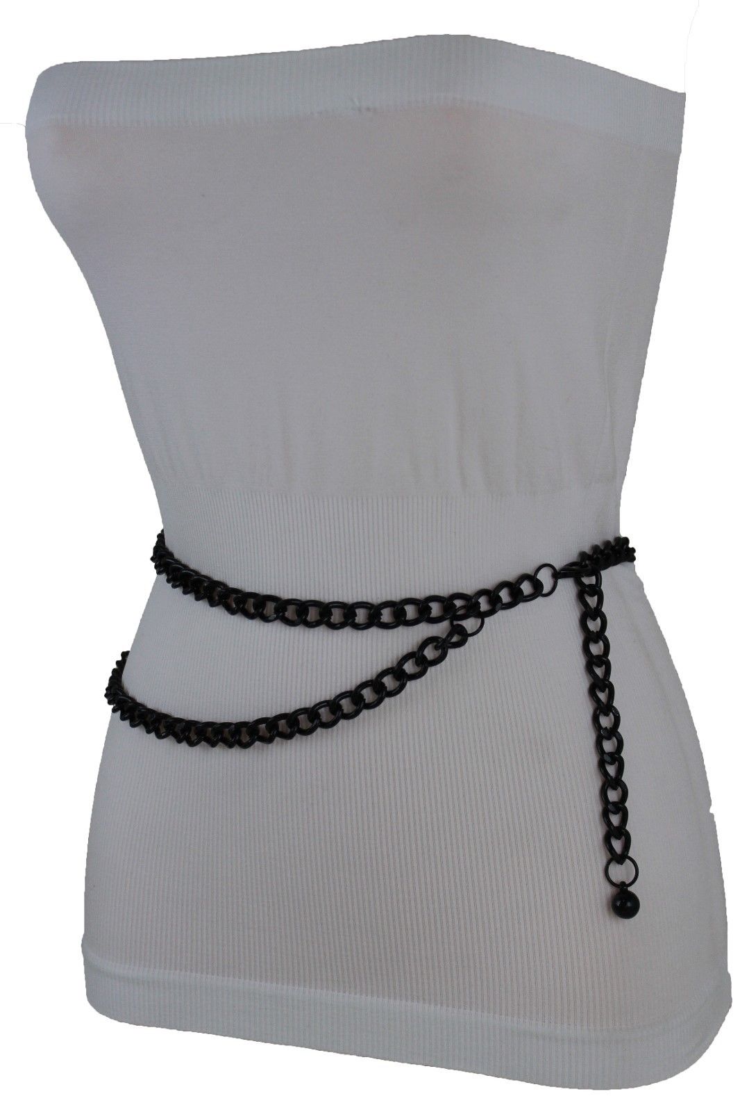 Hot Women Belt Black Metal Chain Links Hip Waist New Biker  display picture 3