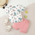 thumbnail image 4 of TAIAOJING Toddler Boys Girls Short Sleeve Floral Prints T Shirt Pullover Tops Shorts Outfits For 12-18 Months, 4 of 6