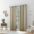 thumbnail image 6 of Archaeo Textured Linen Blend Total Blackout Grommet Top Curtain, 50"W X 84"L, Stone, 6 of 8