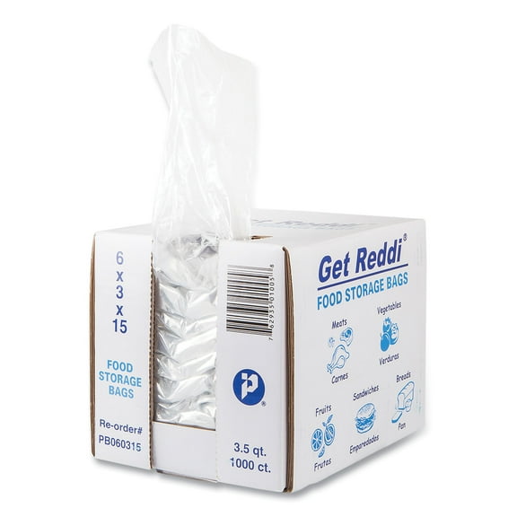 Food Bags 112 oz 6" x 3" x 15" Clear 1000/Carton PB060315