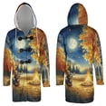 thumbnail image 3 of Hello Fall Dachshund Enjoys Warm Campfire Autumn Night Bright Moon All Over Print 3D Hooded Duffle Toggle Coat Wiener Dog Lover Gifts Idea - 01008, 3 of 6