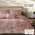 thumbnail image 4 of Regency Heights Twin/Twin XL Size Comforter Sets, Velvet Bedding Comforter Set for All Seasons, Blush Bedding Set with Decor Pillow for College Dorm, 3-Piece, 4 of 10