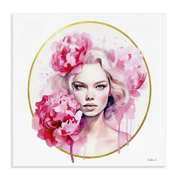 Stupell Industries Shabby Chic Girl with Carnations Portrait Canvas Art, 30 x 30, by Amanda Greenwood