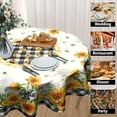 thumbnail image 4 of Sunflower Floral Tablecloth Round 60 Inch Buffalo Plaid Table Cloth Waterproof Reusable Table Cover Decorative for Picnic Party Holiday, 4 of 8