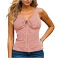 thumbnail image 2 of FDGIU Women's 2025 Summer Lace Cami Tank Top - V Neck Sleeveless Blouse with Silk Lace Trim, Stylish Casual, 2 of 6
