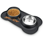 Pet Deluxe Stainless Steel Dog Bowls for Small Medium Dogs Cats Puppy Dog
