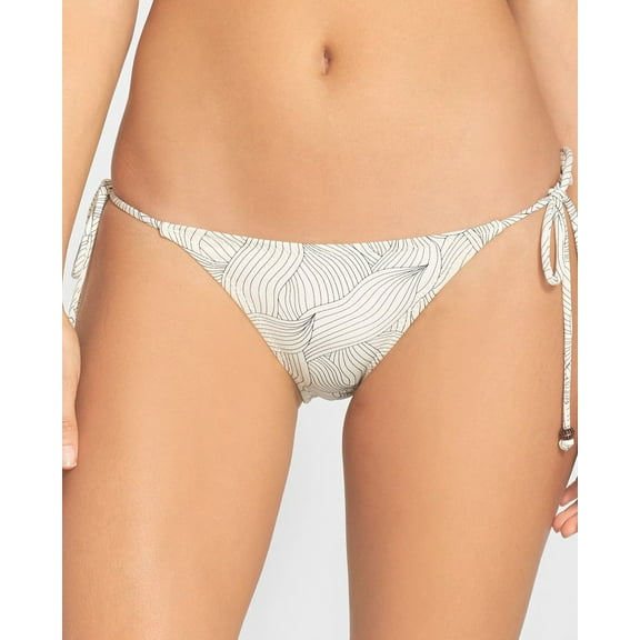 Eberjey IVORY/BLACK Sea Leaves Eva Bikini Swim Bottom, US Large