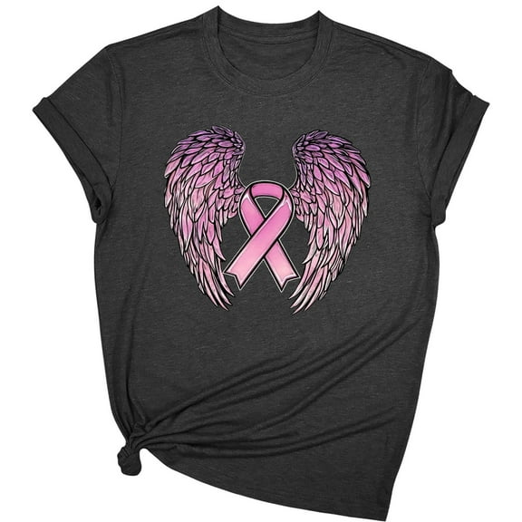 JSheng Womens Summer Casual Tops Printed Short Sleeve Crew Neck Comfy T-Shirt Top for Women Black L