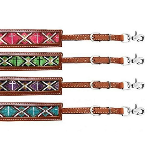 Showman Leather Wither Strap w/ Beaded Cross Design