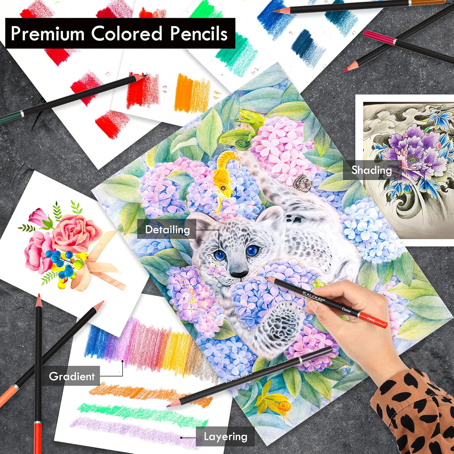 76 Drawing Sketching Kit Set - Pro Art Supplies with Sketchbook & Watercolor Paper - Include Tutorial,Pastel,Watercolor,Sketch,Colored,Metallic,Charcoal Pencils - for Artists Beginners Adults