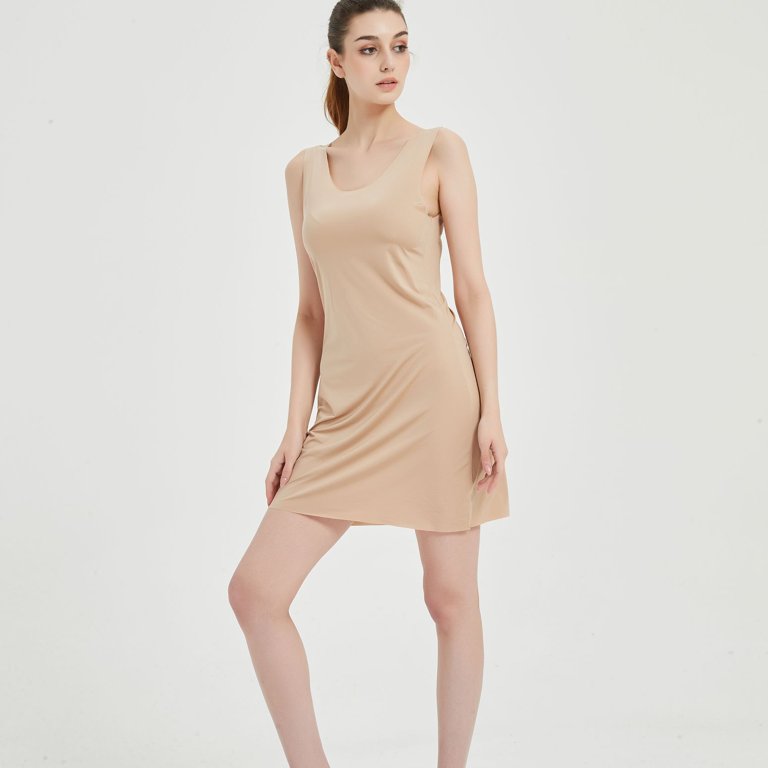 Jdlsppl Women's Soft Shapewear Full Slip for Under Dresses Lingerie Body  Shaper Comfy Lightweight Sleeveless Cami Nude 0-2 - Walmart.com